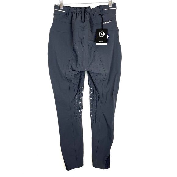 Montar Evelyn Zip In High Waist Equestrian Full Grip Riding Breeches Grey 12 - Picture 4 of 9